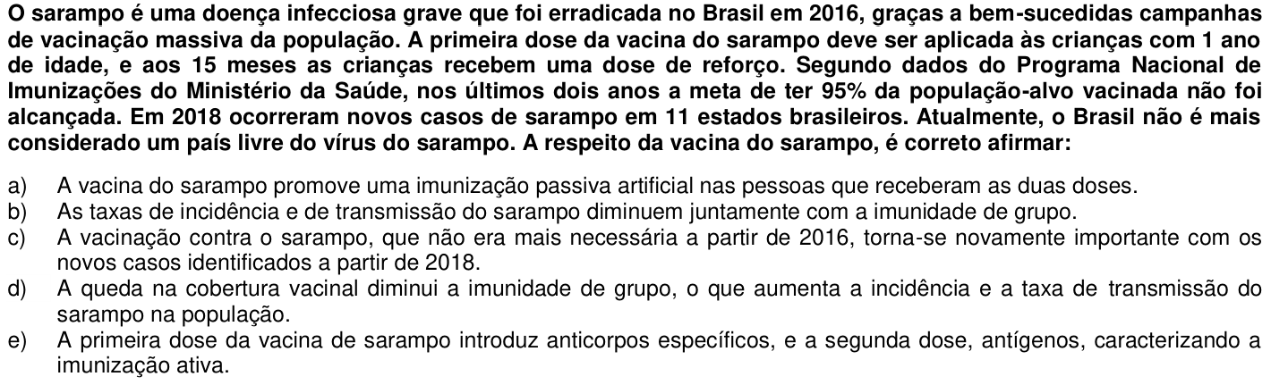Questão 4 no caderno 1ª fase da UFPR 2020