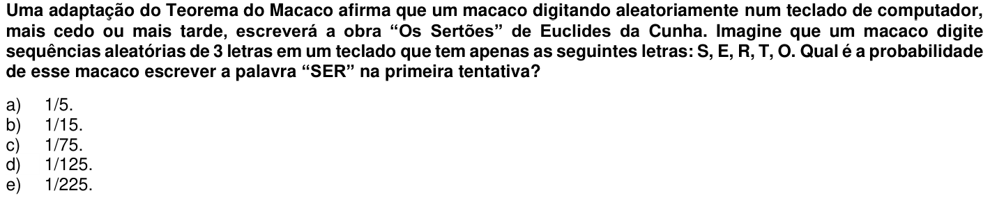 Questão 12 no caderno 1ª fase da UFPR 2020