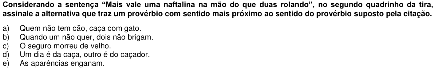 Questão 45 no caderno 1ª fase da UFPR 2020