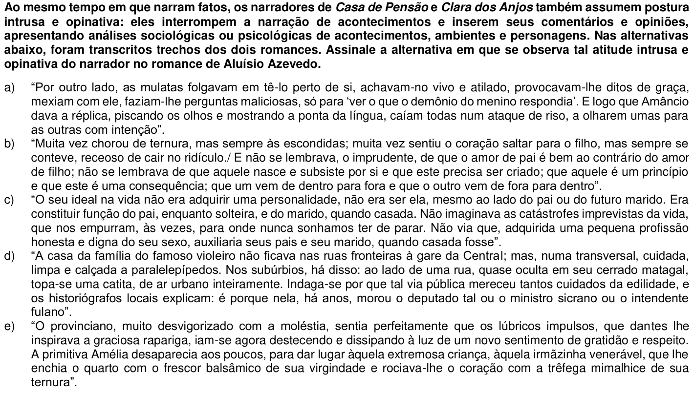 Questão 51 no caderno 1ª fase da UFPR 2020
