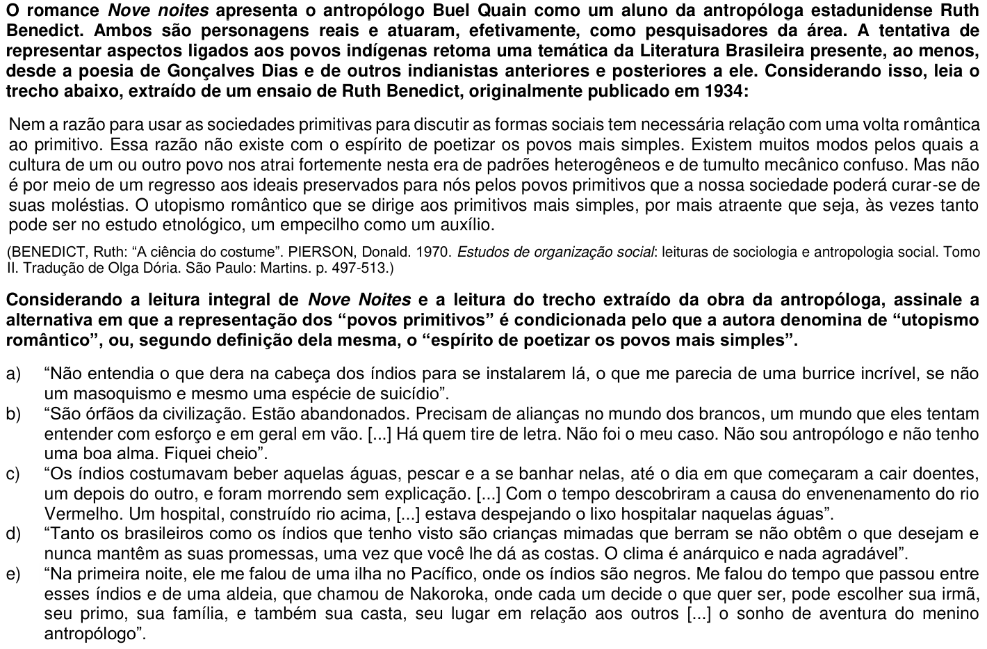 Questão 52 no caderno 1ª fase da UFPR 2020
