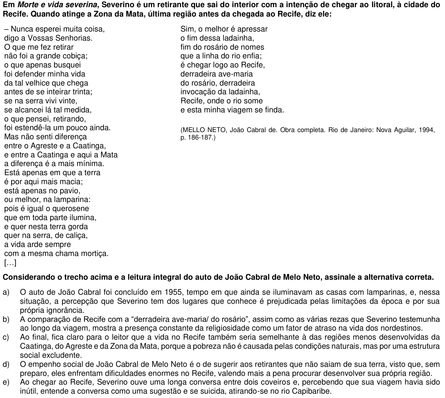 Questão 53 no caderno 1ª fase da UFPR 2020