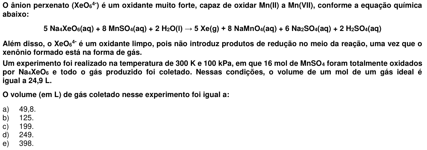 Questão 59 no caderno 1ª fase da UFPR 2020
