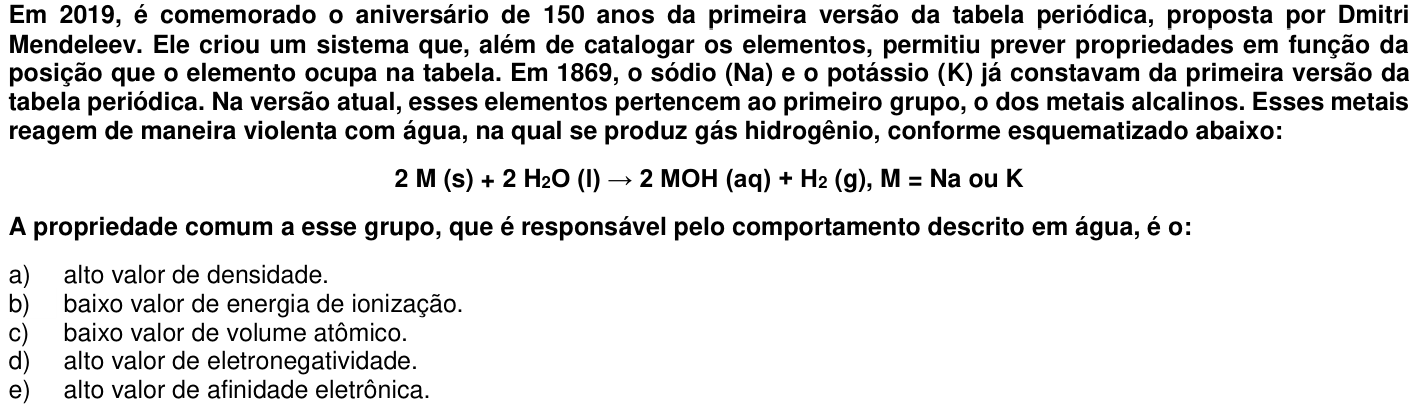Questão 62 no caderno 1ª fase da UFPR 2020
