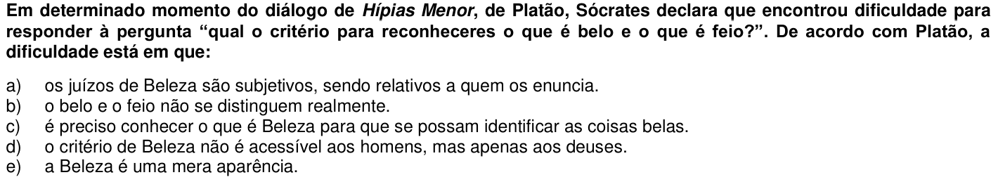 Questão 64 no caderno 1ª fase da UFPR 2020