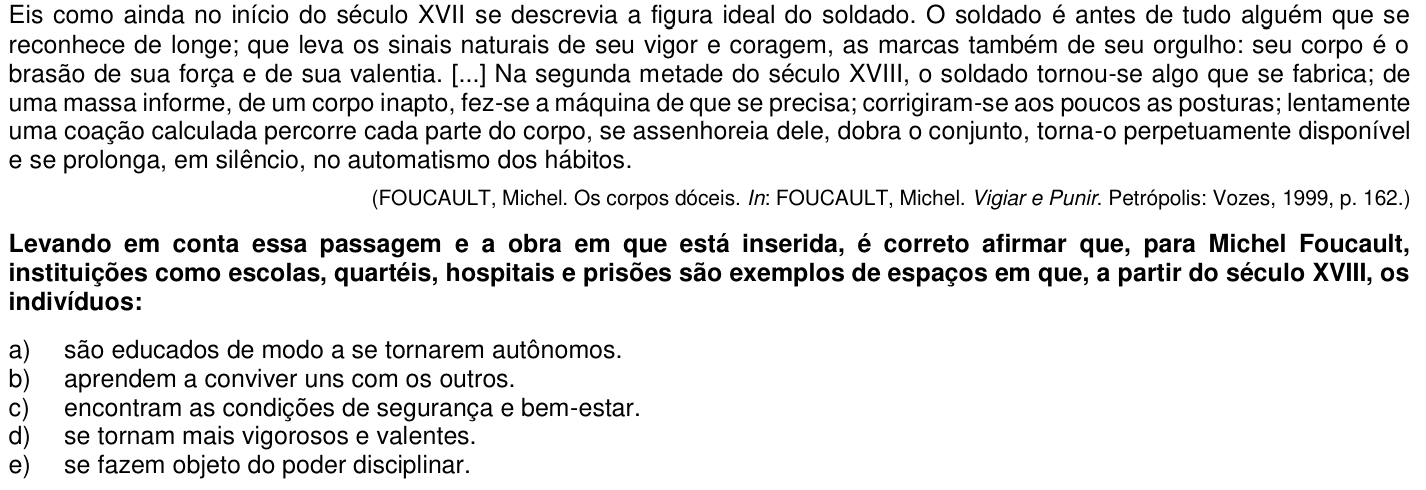 Questão 68 no caderno 1ª fase da UFPR 2020