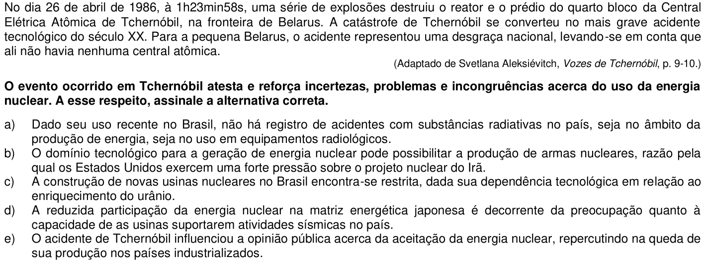 Questão 71 no caderno 1ª fase da UFPR 2020