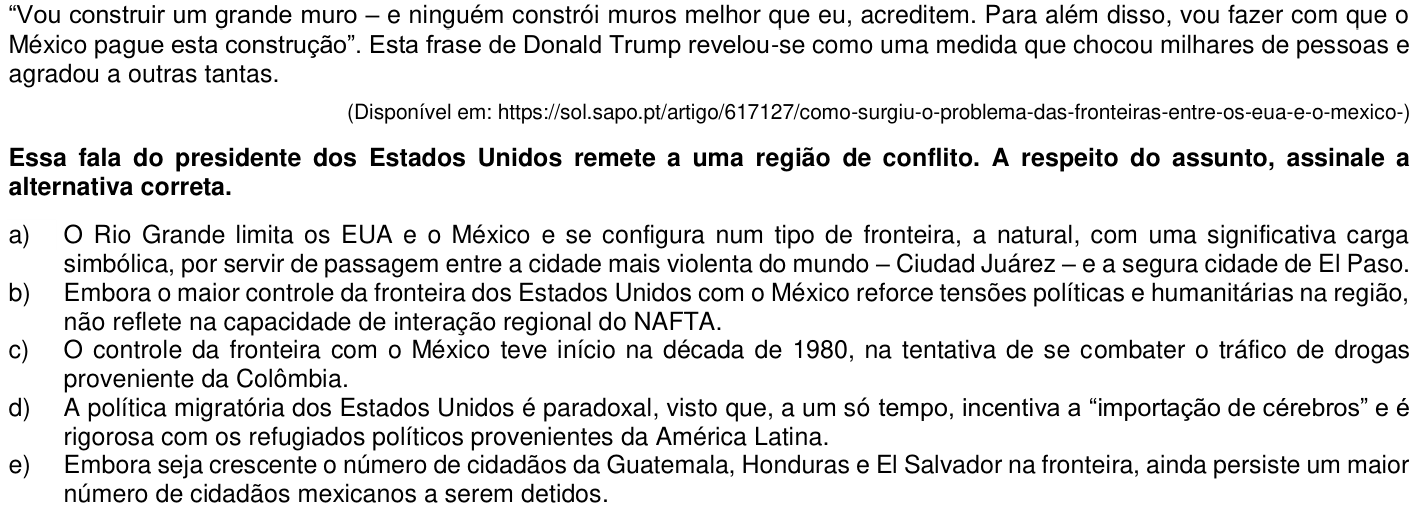 Questão 72 no caderno 1ª fase da UFPR 2020