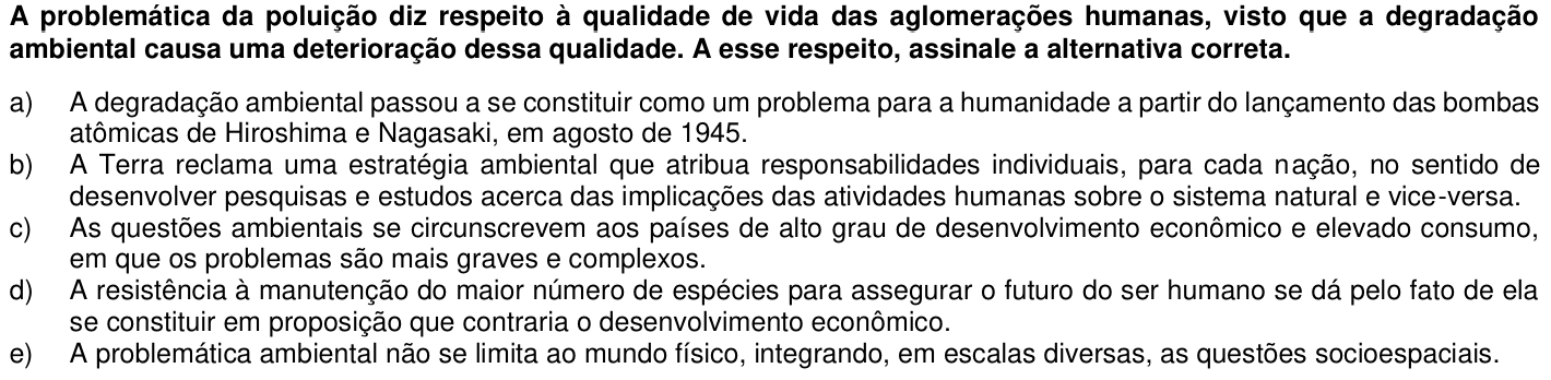 Questão 73 no caderno 1ª fase da UFPR 2020