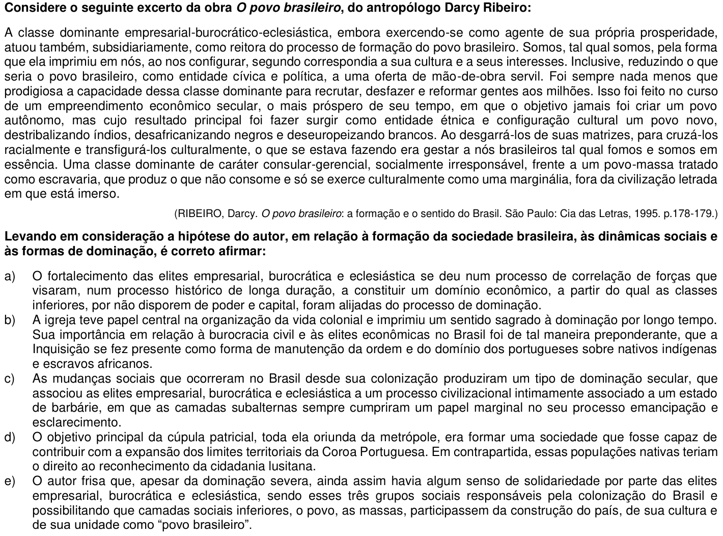 Questão 80 no caderno 1ª fase da UFPR 2020