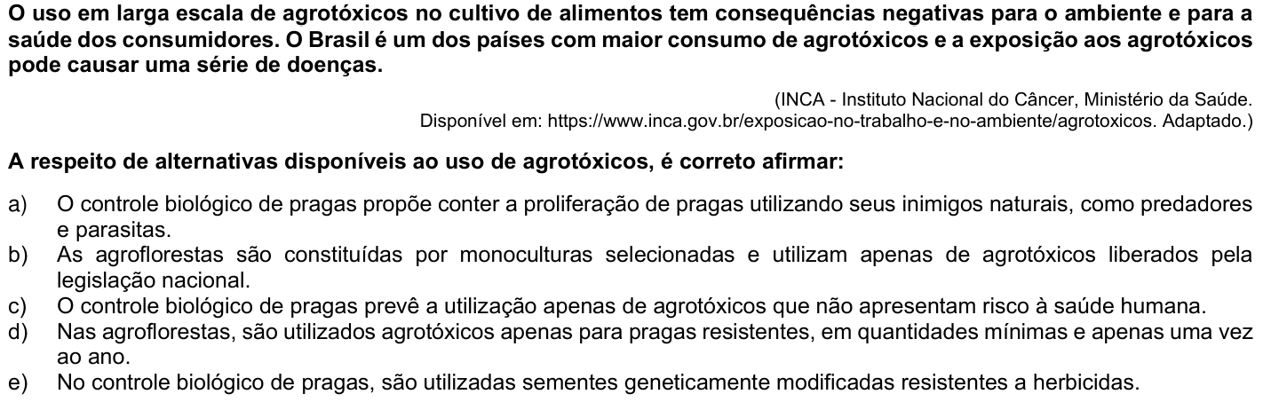 Questão 8 no caderno 1ª fase da UFPR 2023