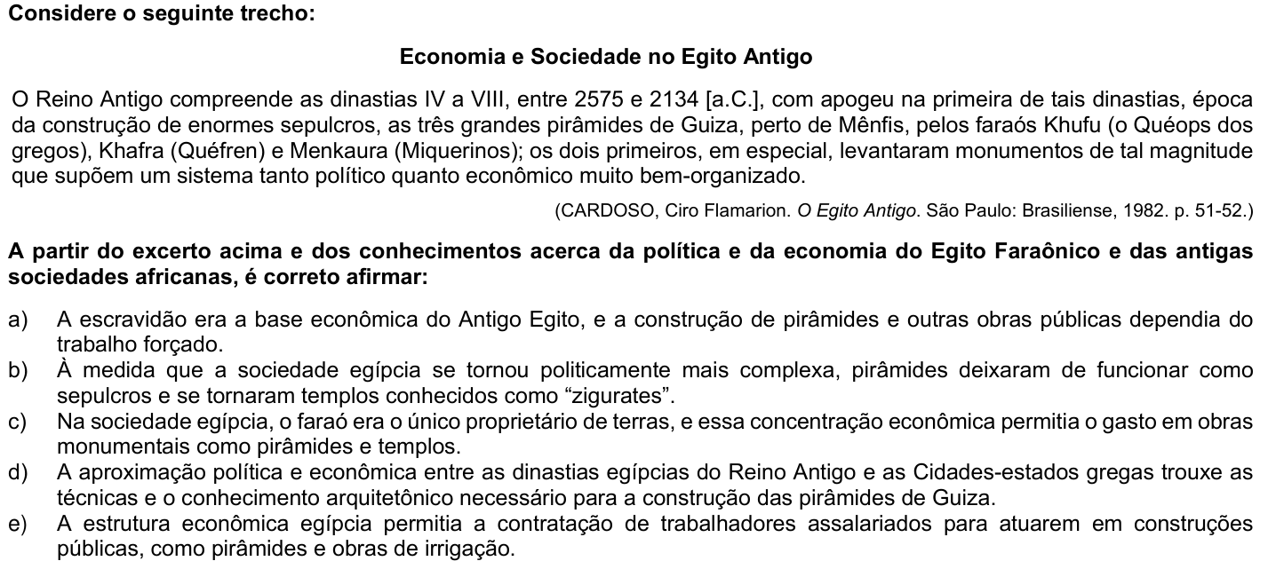 Questão 19 no caderno 1ª fase da UFPR 2023