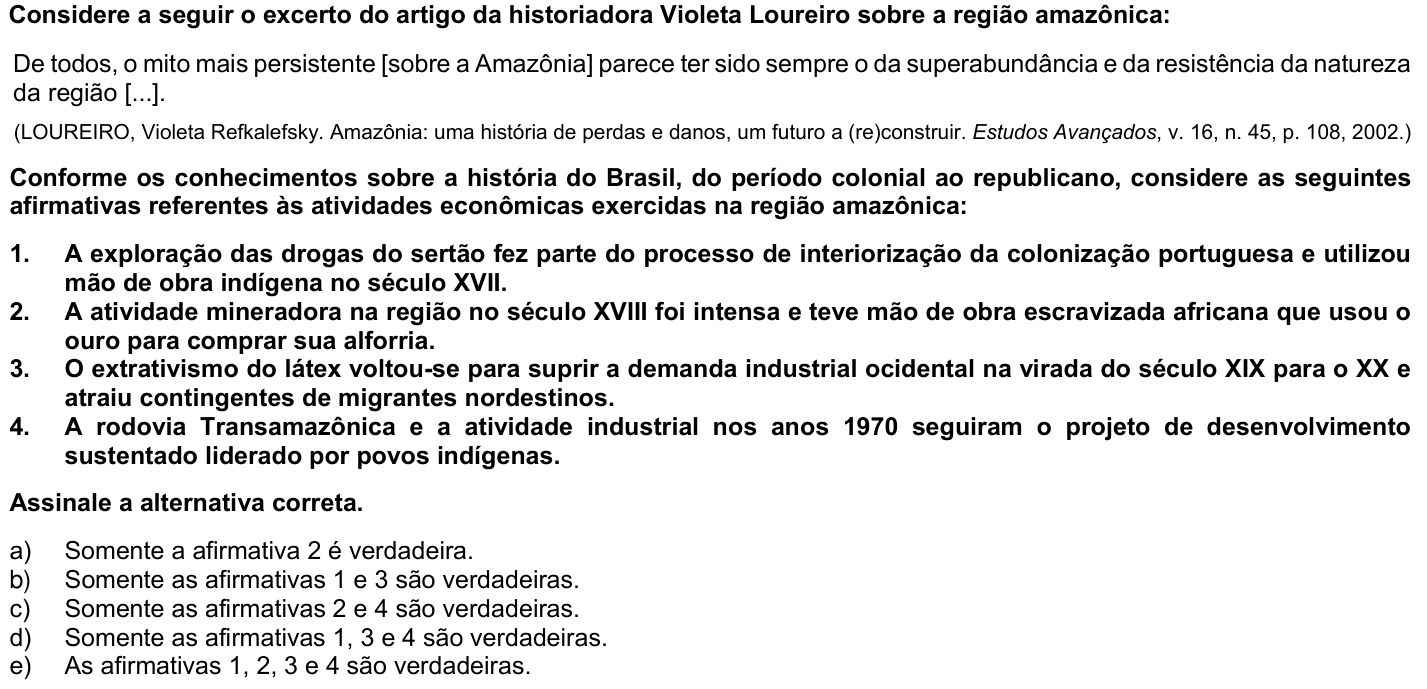 Questão 23 no caderno 1ª fase da UFPR 2023
