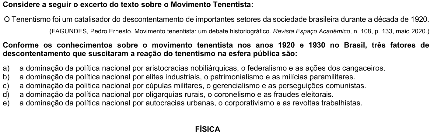 Questão 27 no caderno 1ª fase da UFPR 2023