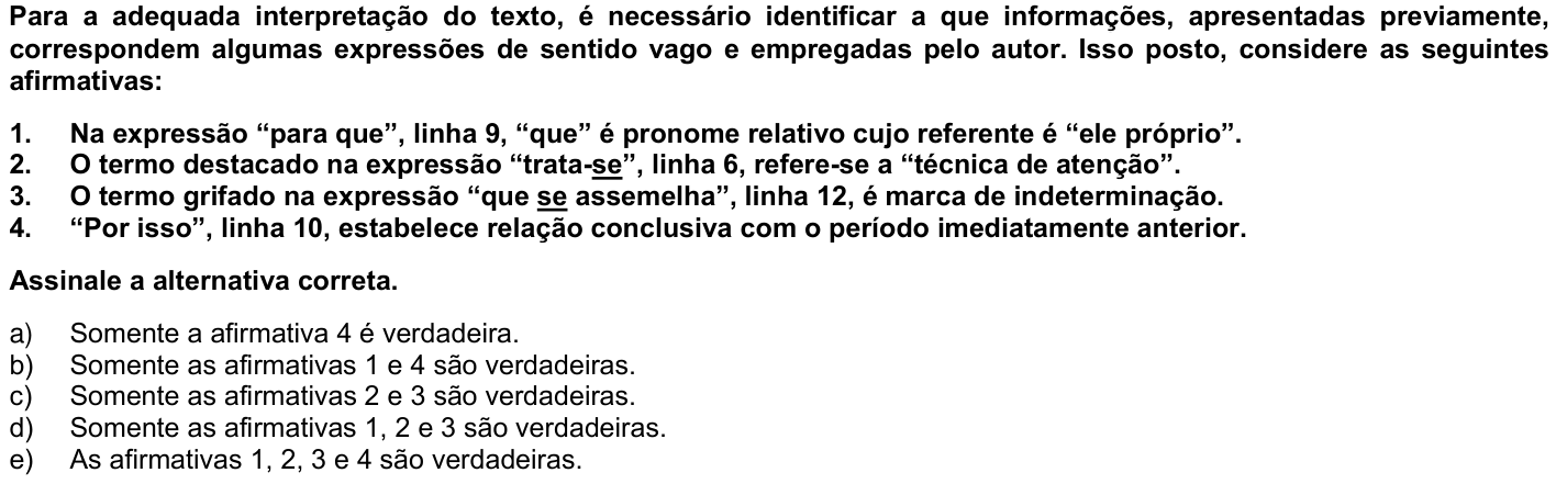 Questão 39 no caderno 1ª fase da UFPR 2023