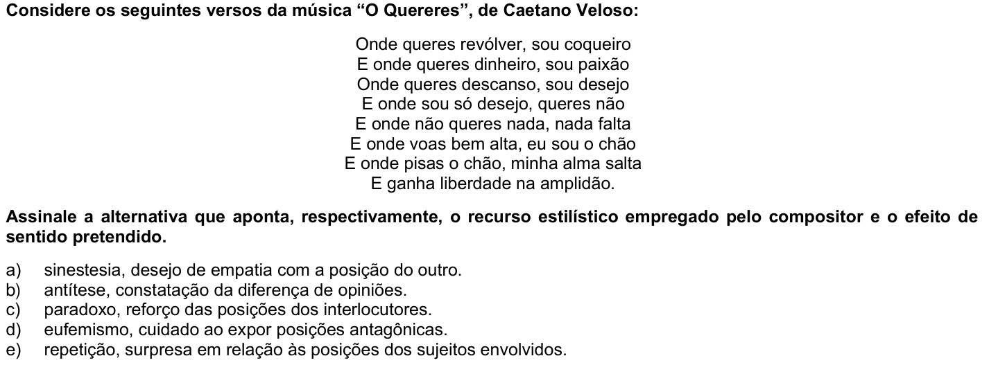 Questão 42 no caderno 1ª fase da UFPR 2023