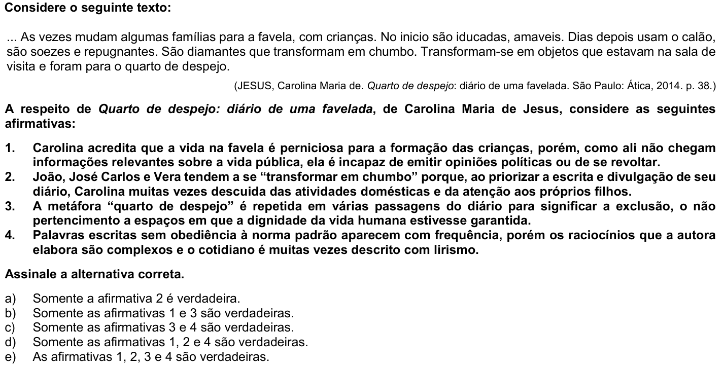 Questão 52 no caderno 1ª fase da UFPR 2023