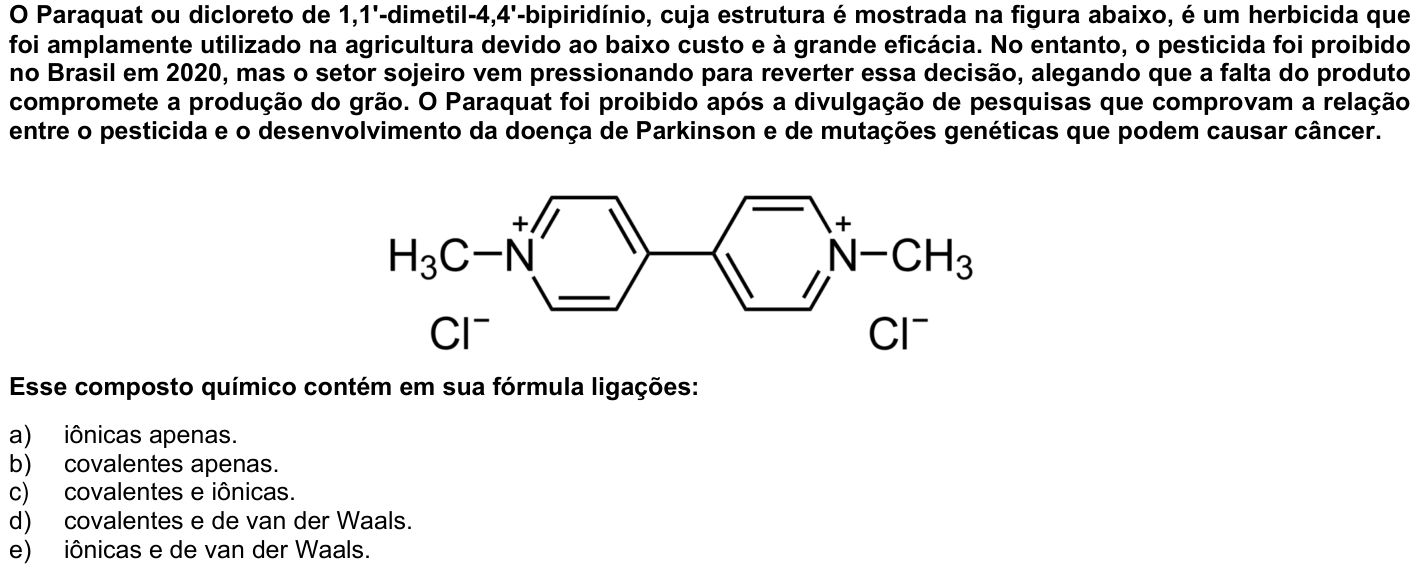 Questão 61 no caderno 1ª fase da UFPR 2023