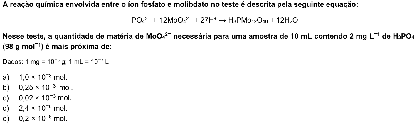 Questão 62 no caderno 1ª fase da UFPR 2023