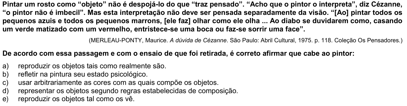 Questão 64 no caderno 1ª fase da UFPR 2023