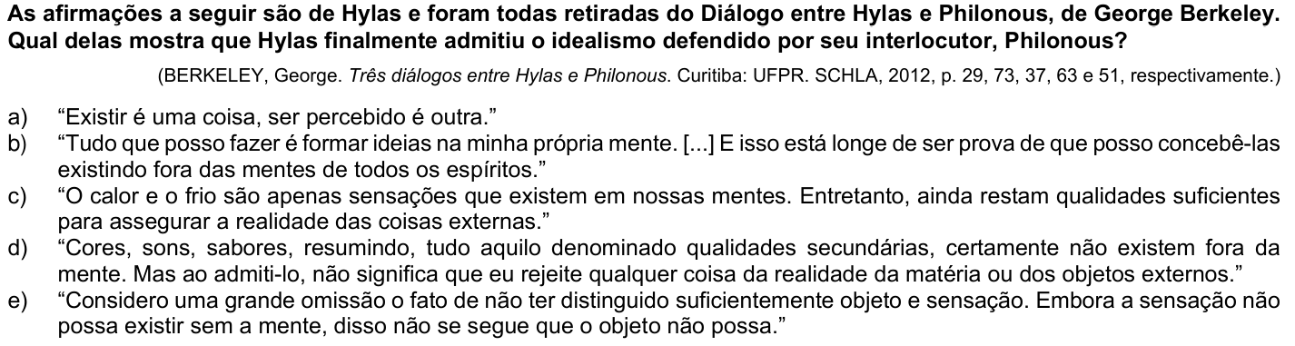 Questão 65 no caderno 1ª fase da UFPR 2023