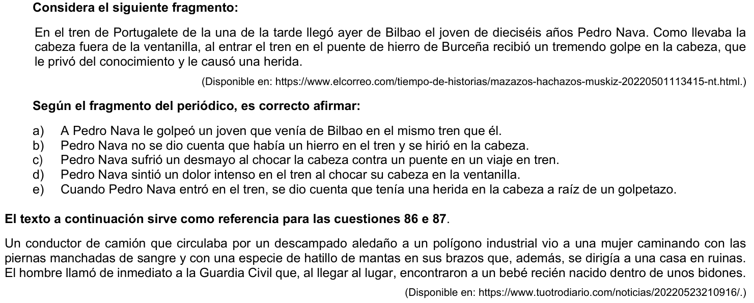 Questão 85 no caderno 1ª fase da UFPR 2023