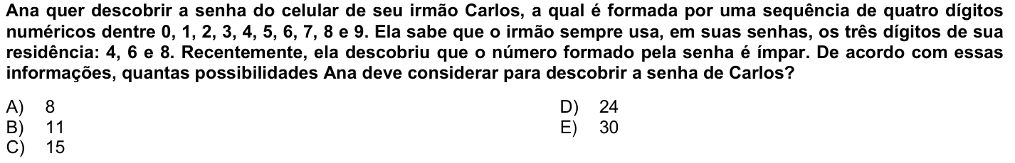 Questão 2 no caderno 1ª fase da UFPR 2024
