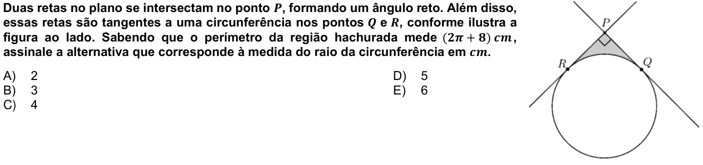 Questão 3 no caderno 1ª fase da UFPR 2024