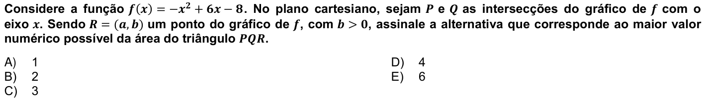 Questão 6 no caderno 1ª fase da UFPR 2024