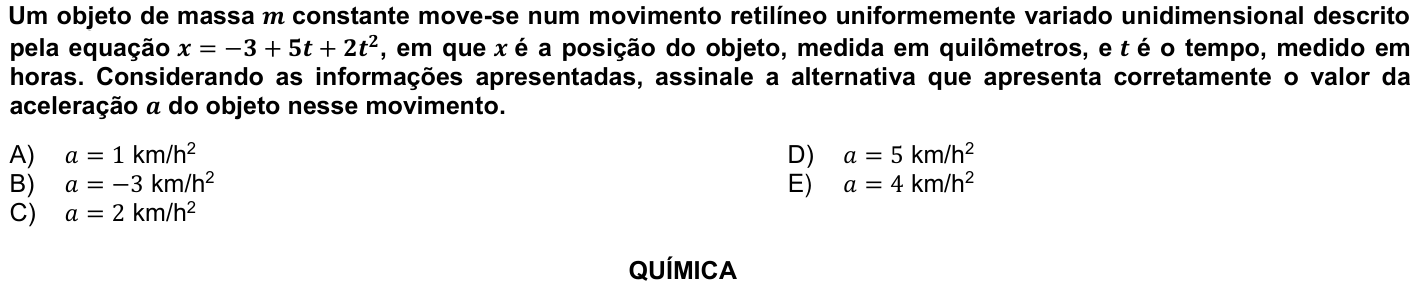 Questão 18 no caderno 1ª fase da UFPR 2024