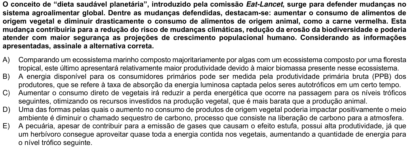 Questão 28 no caderno 1ª fase da UFPR 2024