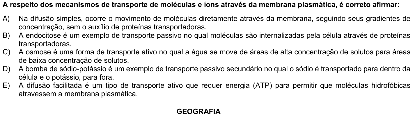 Questão 36 no caderno 1ª fase da UFPR 2024