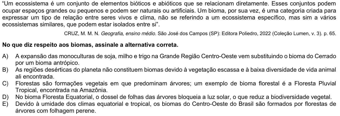 Questão 39 no caderno 1ª fase da UFPR 2024