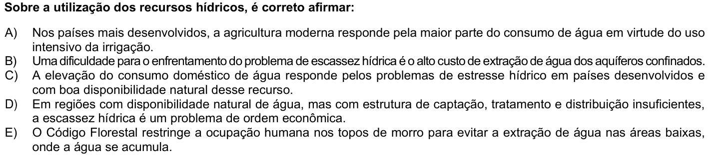 Questão 40 no caderno 1ª fase da UFPR 2024