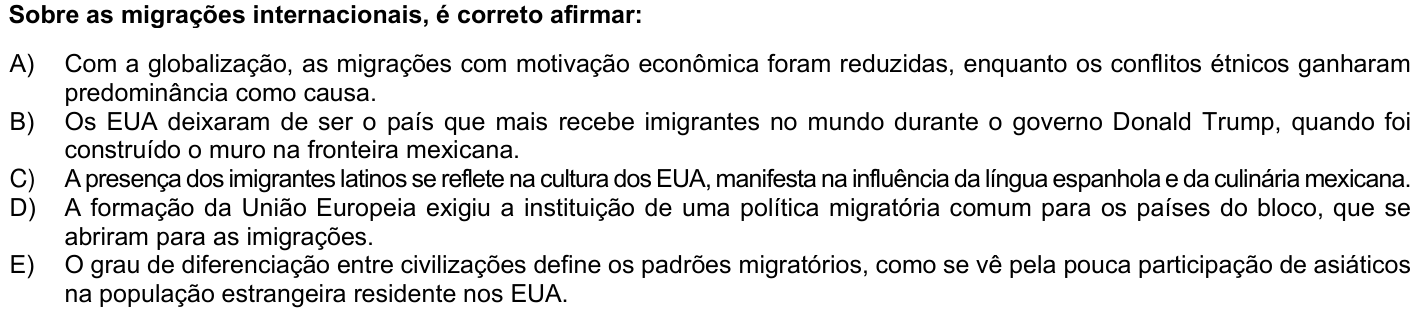 Questão 43 no caderno 1ª fase da UFPR 2024
