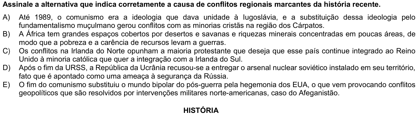 Questão 45 no caderno 1ª fase da UFPR 2024