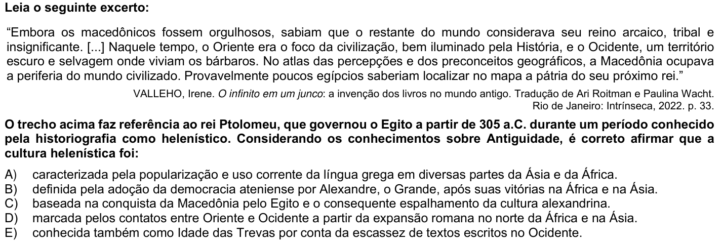 Questão 46 no caderno 1ª fase da UFPR 2024