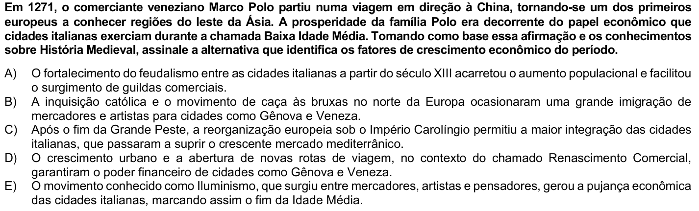 Questão 47 no caderno 1ª fase da UFPR 2024