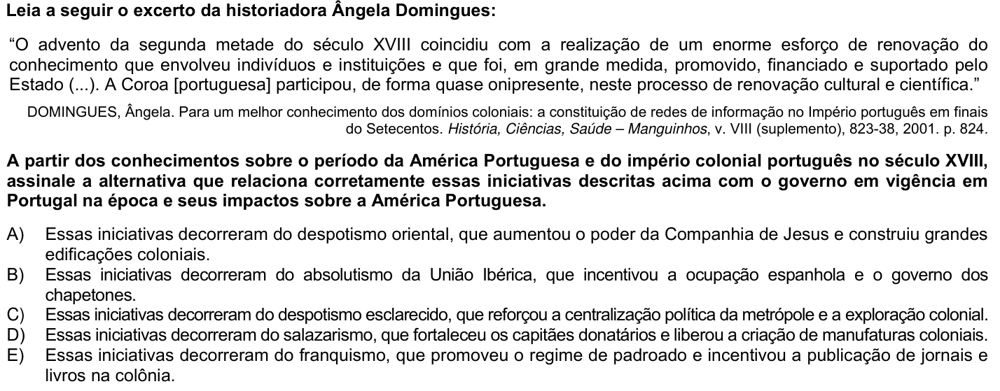 Questão 50 no caderno 1ª fase da UFPR 2024