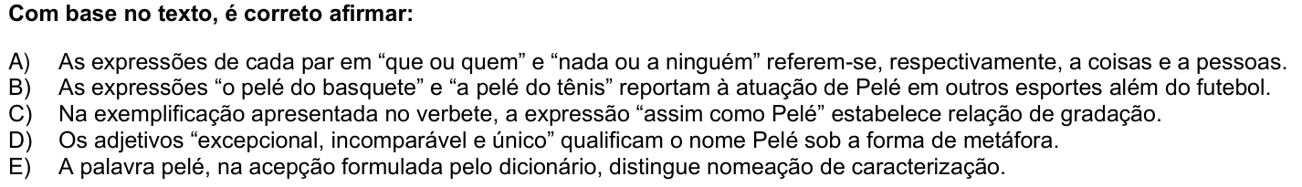 Questão 55 no caderno 1ª fase da UFPR 2024