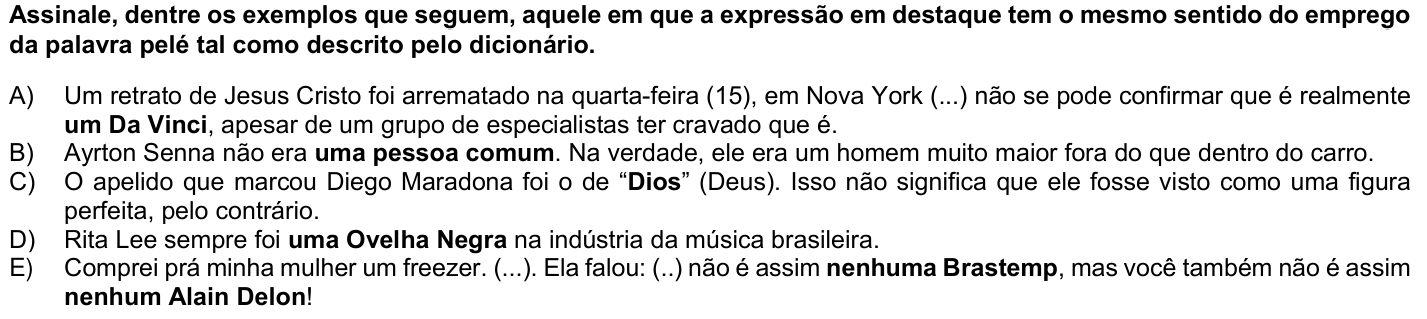 Questão 56 no caderno 1ª fase da UFPR 2024