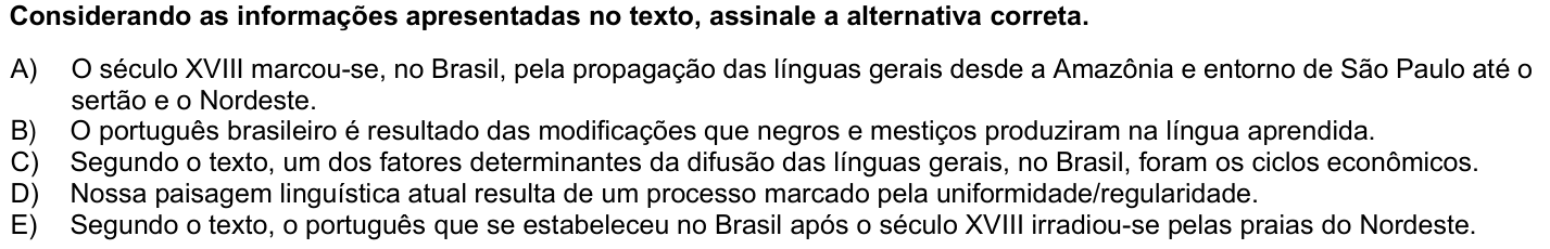 Questão 57 no caderno 1ª fase da UFPR 2024