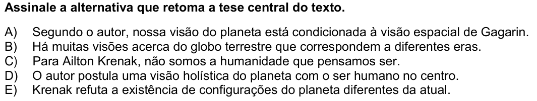 Questão 61 no caderno 1ª fase da UFPR 2024