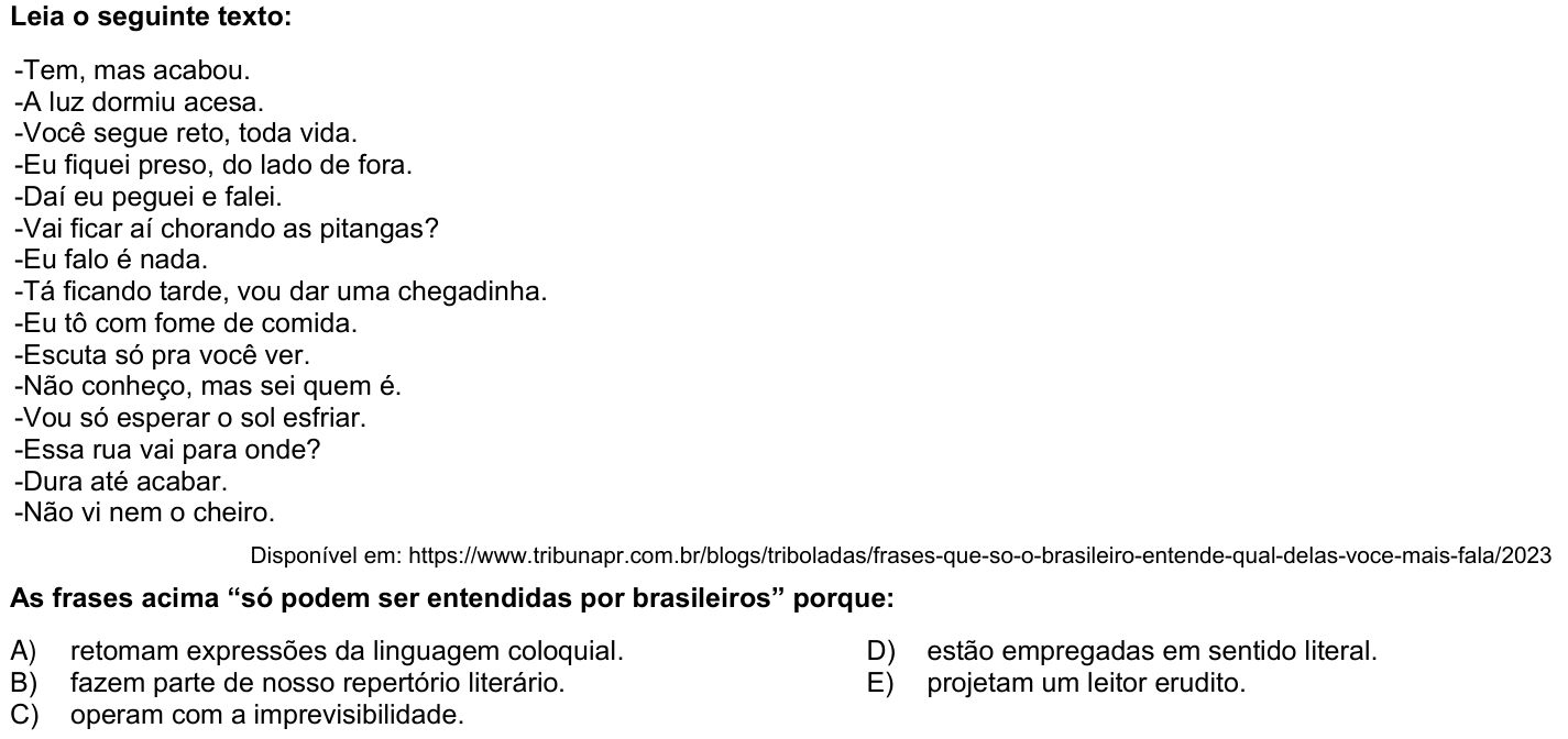 Questão 63 no caderno 1ª fase da UFPR 2024