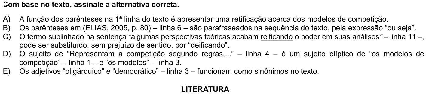 Questão 66 no caderno 1ª fase da UFPR 2024