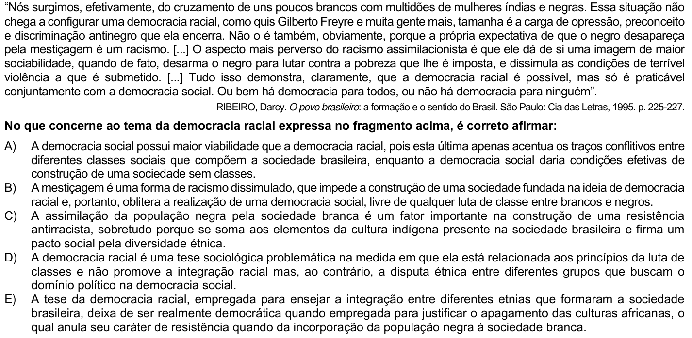 Questão 76 no caderno 1ª fase da UFPR 2024