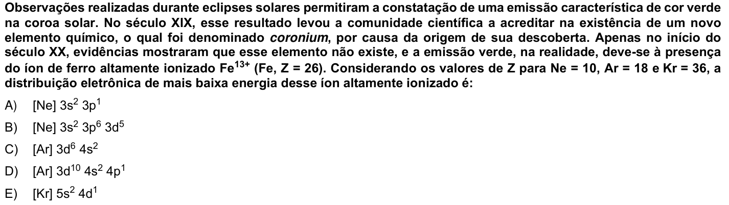 Questão 21 no caderno 1ª fase da UFPR 2025