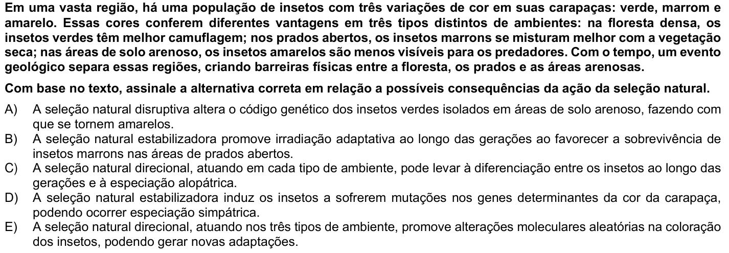 Questão 29 no caderno 1ª fase da UFPR 2025