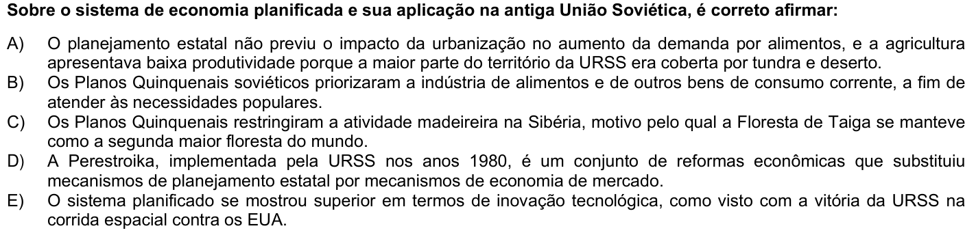 Questão 38 no caderno 1ª fase da UFPR 2025