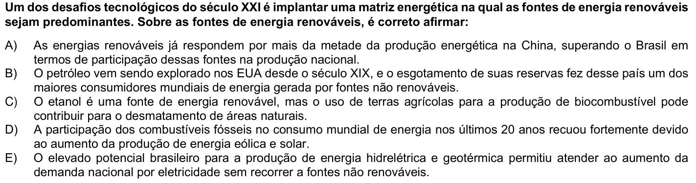 Questão 40 no caderno 1ª fase da UFPR 2025